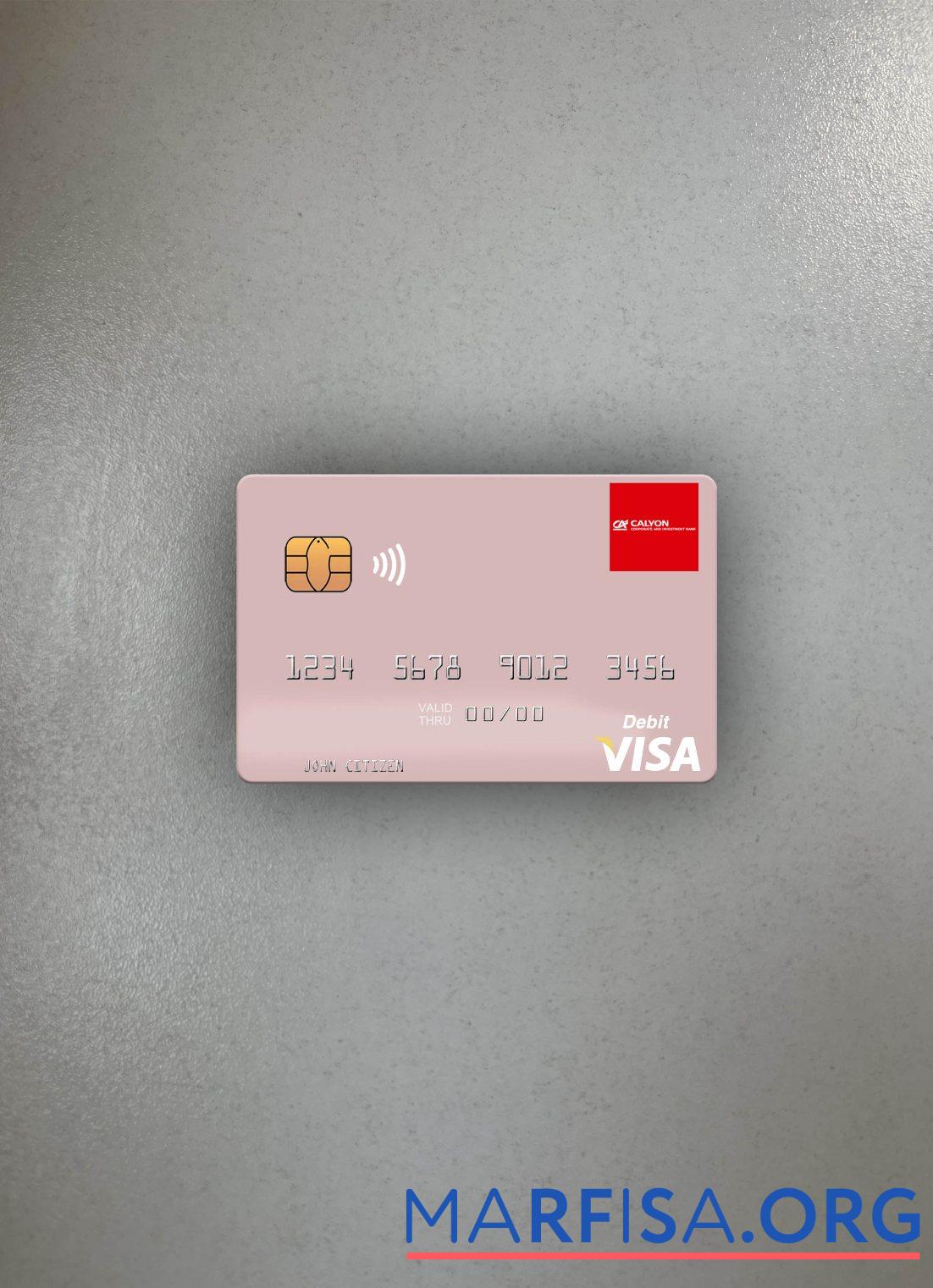 Printable Thailand Calyon Bank visa debit card photolook front sample